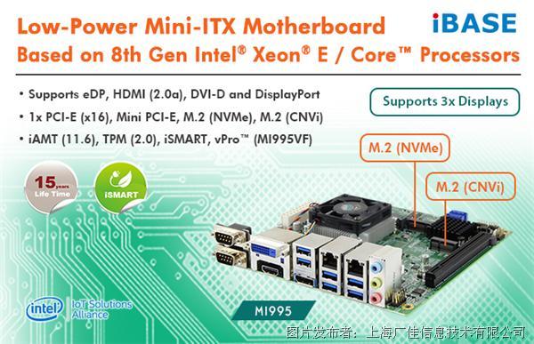 廣佳信息MI995-第八代Intel Core工業級Mini-ITX工控主板