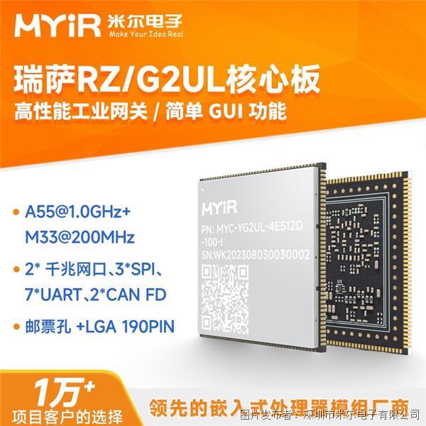 瑞薩系列——RZ/G2UL核心板，通用64位工業MPU-米爾開發板
