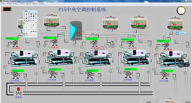 三菱plc 组态王人机:中央空调