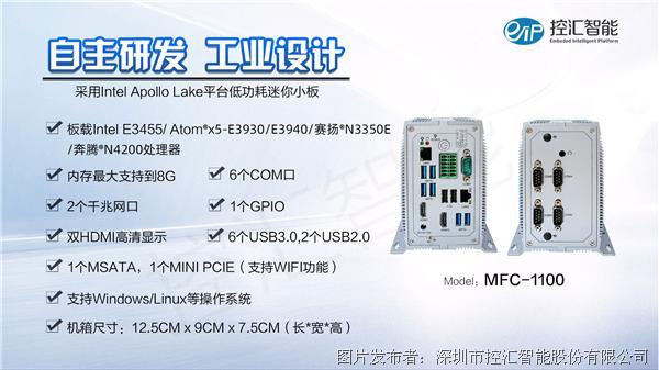【新品推薦】控匯股份MFC-1100低功耗迷你工控機