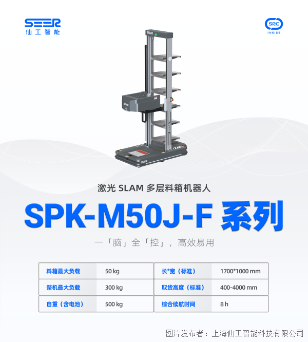 产品推介丨激光 SLAM 多层料箱机器人 SPK-M50J-F 系列