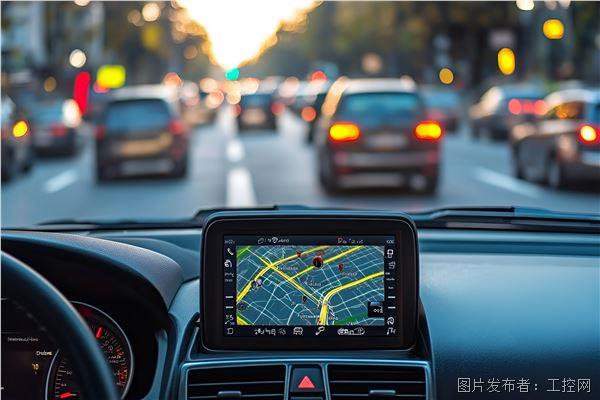摄图网_603177201_车载导航显示城市街道前方车辆行驶(企业商用).jpg