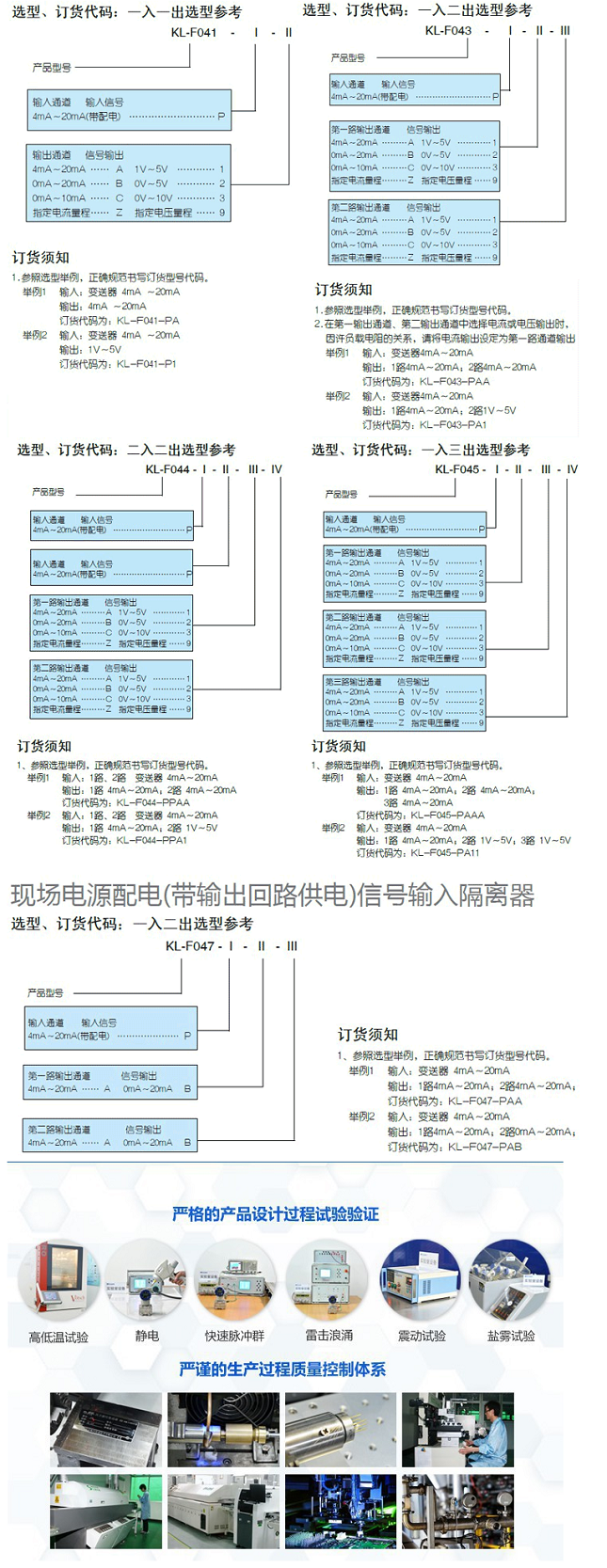 昆仑海岸现场电源配电信号输入隔离器KL-F系列(图1)