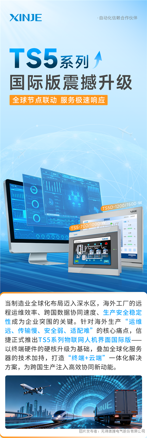 信捷電氣丨全球節點聯動，服務極速響應——TS5系列國際版震撼升級，服務器+終端雙buff加持