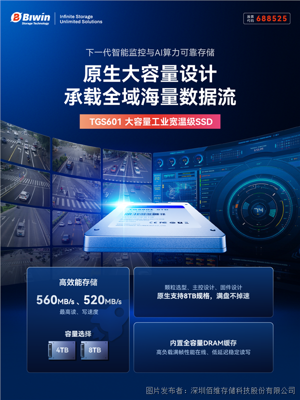 佰维发布下一代工业宽温AI监控大容量SSD